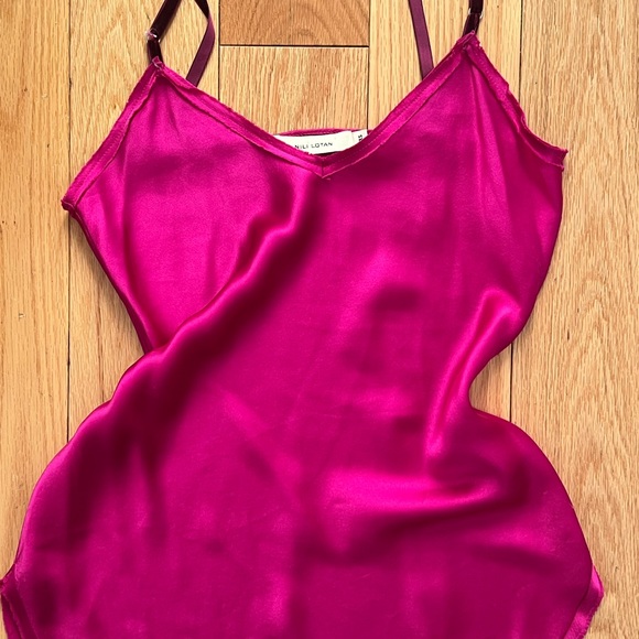 Nili Lotan Fuchsia Satin Chemise - Picture 3 of 5